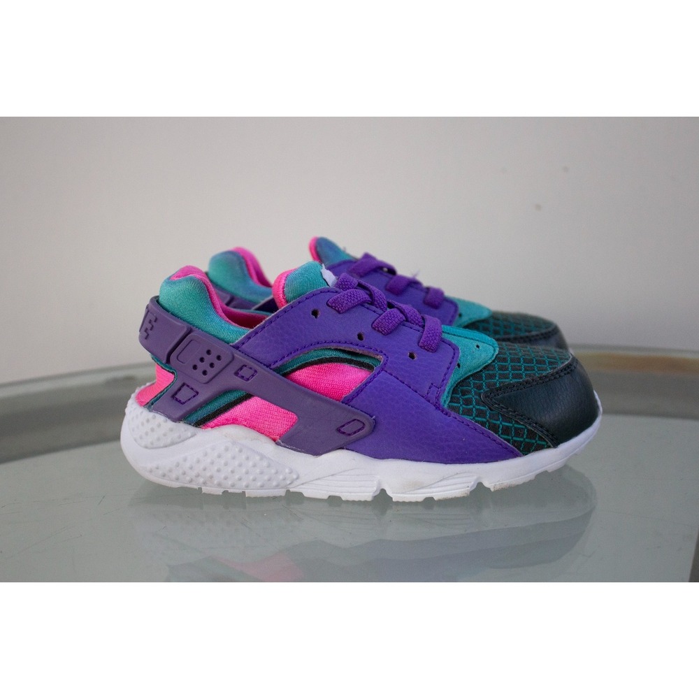 Nike Toddler Huarache Run Ultra Green/Purple Running Sneaker BQ7098-300 Size 9C